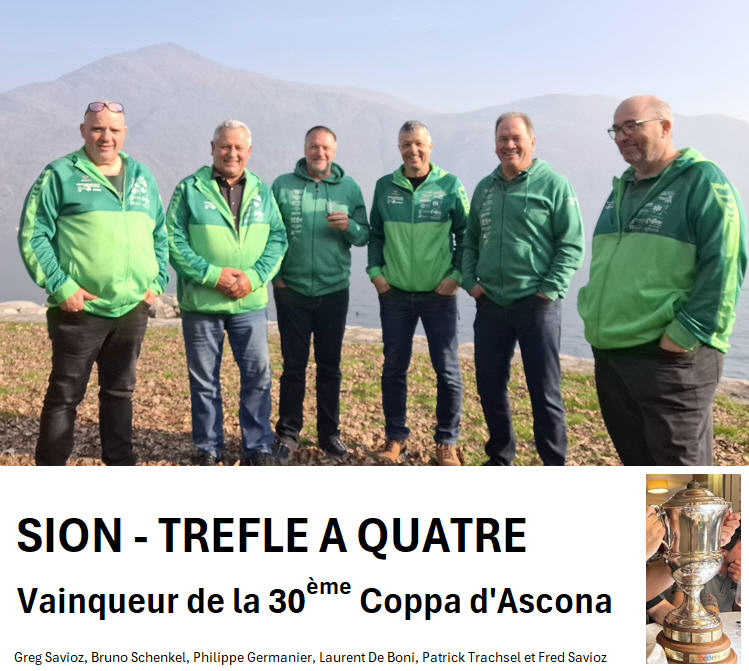 Les Trèfles, CC Sion, vainqueurs de la 30e Coppa Ascona